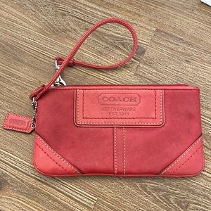Coach Red Leather Wristlet